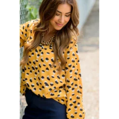 Mustard/Navy Dot Blouse 32 Mustard/Navy Dot Blouse -Women's Clothing Store BB 5685 2133459a 9f69 4f64 a220 89bd389e1580 359171