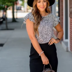 Ruffle Sleeve Mini Leopard Blouse -Women's Clothing Store BB 5685 5d678ae3 a233 416b b721 5dc44e64d72c 928572