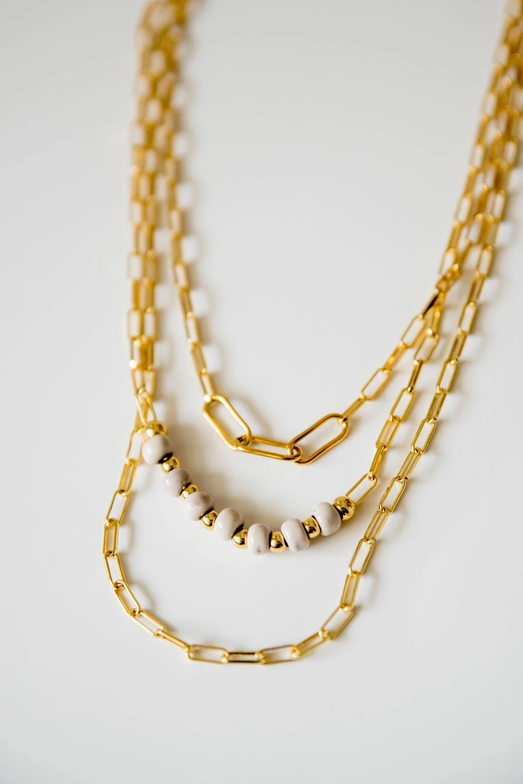 Bel Koz Simple Clay Bead Layered Necklace 4 Bel Koz Simple Clay Bead Layered Necklace - Image 4