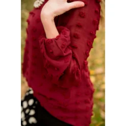 Textured Dots Cinched Sleeve Blouse -Women's Clothing Store BB 5688 574c7512 9d88 4609 9336 e48fa14c26cb