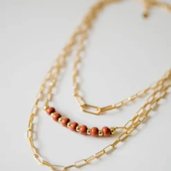 Bel Koz Simple Clay Bead Layered Necklace