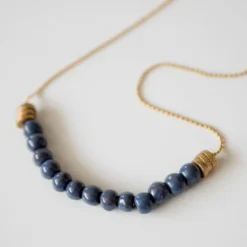 Bel Koz Single Strand Flat Bead Necklace