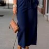 Dressy Tie Waist Flare Pants