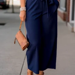 Dressy Tie Waist Flare Pants
