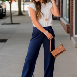 Dressy Tie Waist Flare Pants -Women's Clothing Store BB 5733 bb149221 b4ca 4379 a321 78828d2cc195 323648