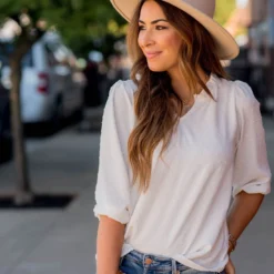 Mini Dot 3/4 Sleeve V Blouse -Women's Clothing Store BB 5753 ad36c20f e0c8 401f 9686 3c580b68fbd6 996384