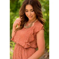 Mini Dotted Ruffle Accent Dress -Women's Clothing Store BB 5760 cd2b177b 33c6 4b1f 8aad 3696631483f8 465817