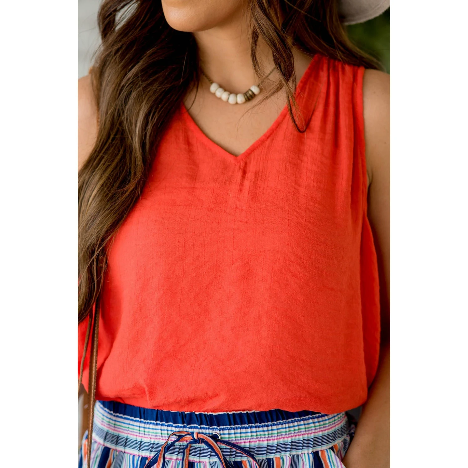 Ruched Tissue V-Neck Tank 19 Ruched Tissue V-Neck Tank - Image 19