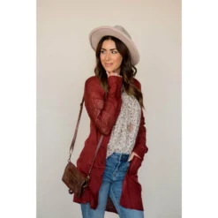 Side Slit Tissue Cardigan -Women's Clothing Store BB 5796 90ba6a63 2fa1 41c6 b2fe 966c9d859eec