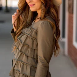 Ruffle Long Sleeve Tee -Women's Clothing Store BB 5819 b80fc279 bcf6 4b59 9ef8 63723bafc203 654175