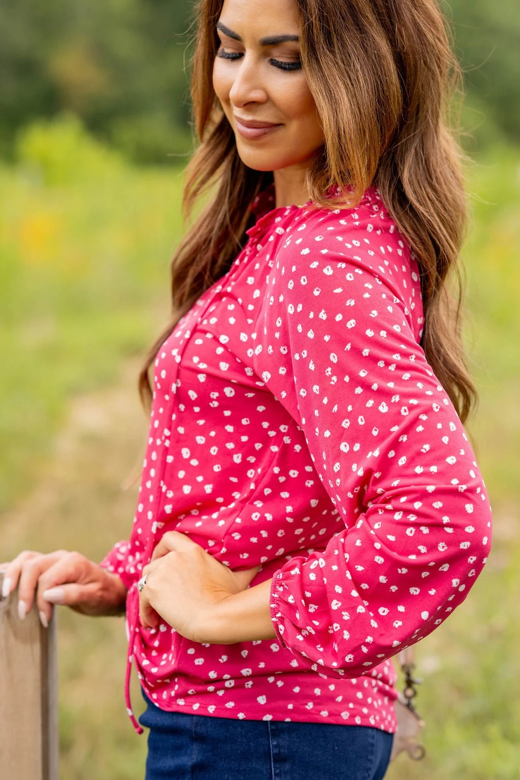 Spotted Tie Top Blouse 2 Spotted Tie Top Blouse - Image 2