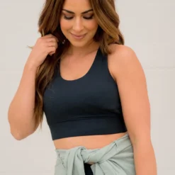 Cut Out Back Cropped Active Top