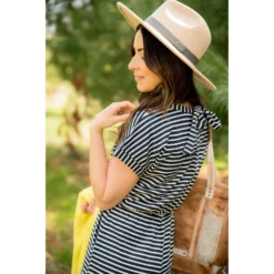 Striped Tie Romper -Women's Clothing Store BB 5873 ad72423d a719 4ea8 bd1f b252af846059