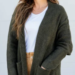 Heathered Ribbed Trim Tunic Cardigan 24 Heathered Ribbed Trim Tunic Cardigan -Women's Clothing Store BB 5888 51349688 77ad 4b09 9aea c619219f3a8d