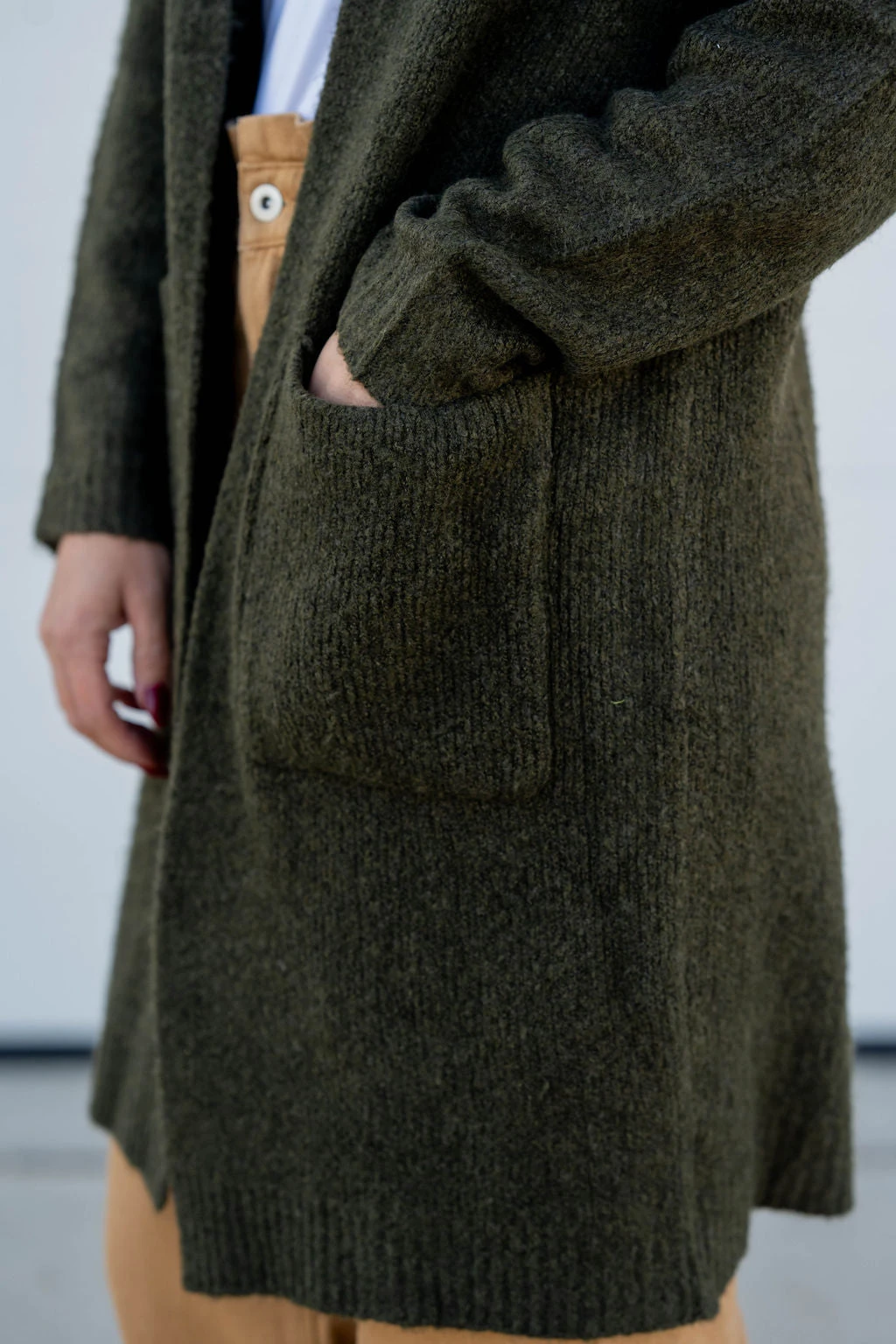 Heathered Ribbed Trim Tunic Cardigan 6 Heathered Ribbed Trim Tunic Cardigan - Image 6