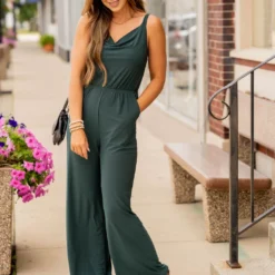 Draped Collar Thin Strapped Jumpsuit -Women's Clothing Store BB 5913 70325f23 ea73 4992 995a df0c1f0ff58e 463259