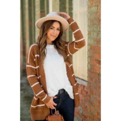 Striped Fuzzy Cardigan -Women's Clothing Store BB 5921 0851b085 fc3b 4c9f a9ad 73f4dbd5d376