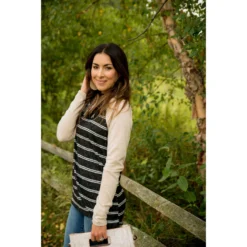 Striped Oatmeal Cowl Neck Sweatshirt 9 Striped Oatmeal Cowl Neck Sweatshirt -Women's Clothing Store BB 5949