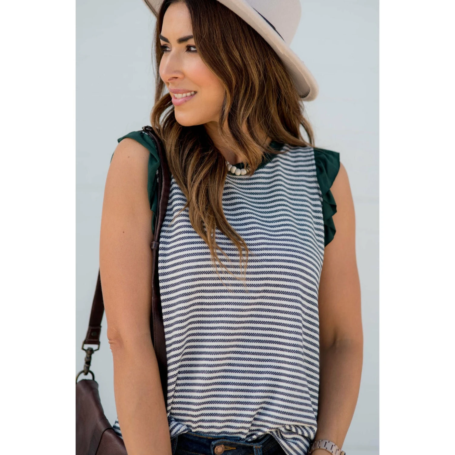 Cute & Sassy Striped Ruffle Tank 2 Cute & Sassy Striped Ruffle Tank - Image 2