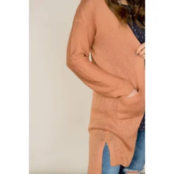 Side Slit Tissue Cardigan -Women's Clothing Store BB 6022 6349e322 7f10 402f 8a81 3ab16015f074