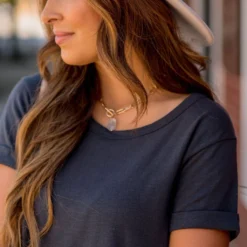 Cuffed Relaxed Swing Tee -Women's Clothing Store BB 6030 704e3287 0a0f 4c1a 8020 d6076989ca32 266451