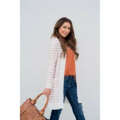 Thin Striped Cardigan-White -Women's Clothing Store BB 6046 5346503e b927 4dd5 81da 9650ce8334f0
