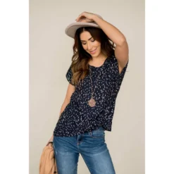 Feather Speckled Front Knot Tee 24 Feather Speckled Front Knot Tee -Women's Clothing Store BB 6052 0c2cd13d e0ef 4029 a501 2bdfab333cf8