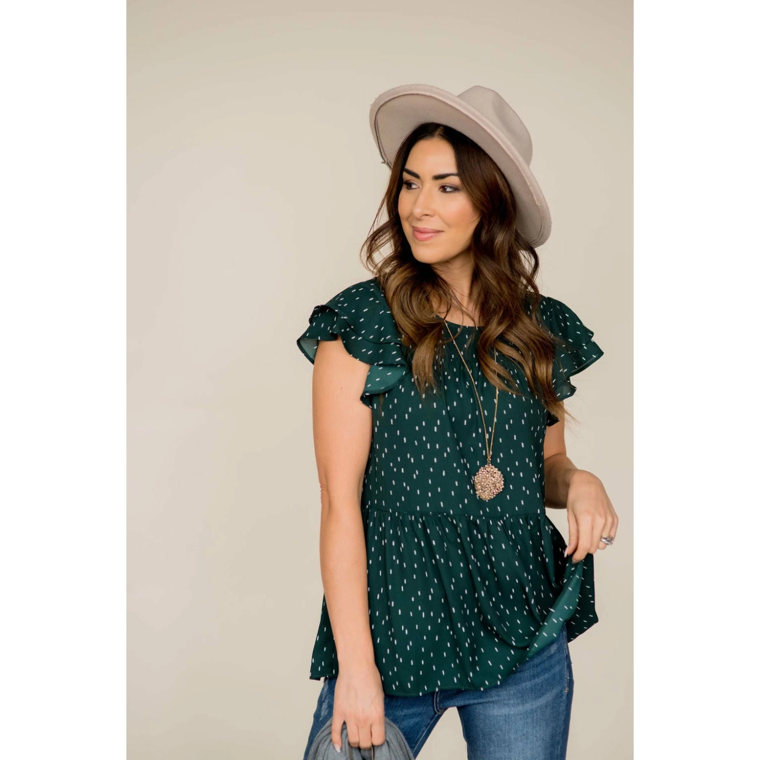 Short Sleeve Dash Patterned Blouse 4 Short Sleeve Dash Patterned Blouse - Image 4