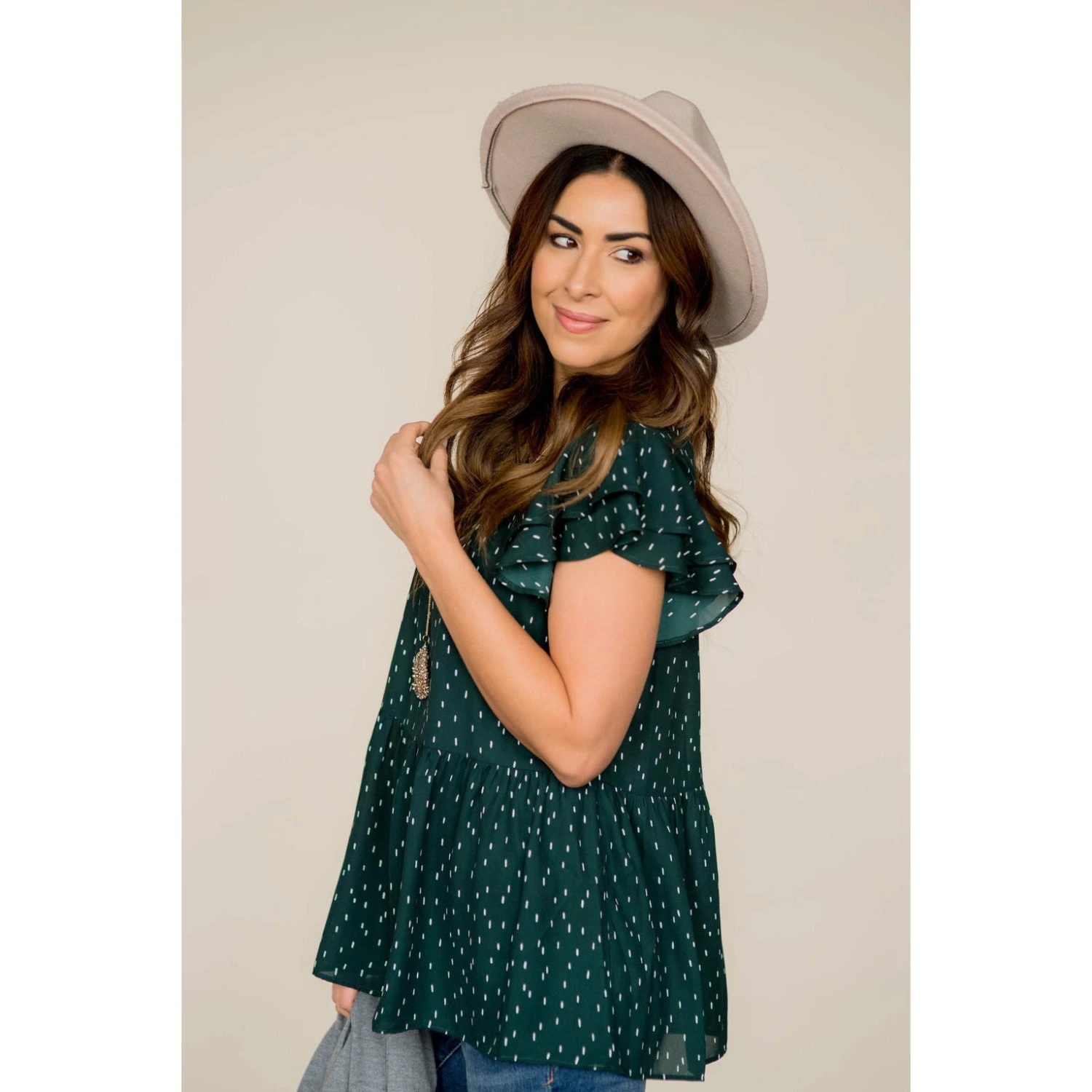 Short Sleeve Dash Patterned Blouse 6 Short Sleeve Dash Patterned Blouse - Image 6