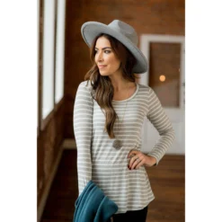 Thin Striped Long Sleeve Tee -Women's Clothing Store BB 6081 24e9e24e 2c2e 4bb6 a910 dbd5261c3325