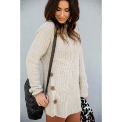 Side Button Sweater -Women's Clothing Store BB 6084 c96e429e 4904 49a3 9ff0 f51195c50701