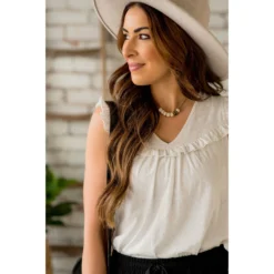 V-Neck Ruffle Bib Tank -Women's Clothing Store BB 6094 47070247 9b10 42cc 8959 e904d483b2ae