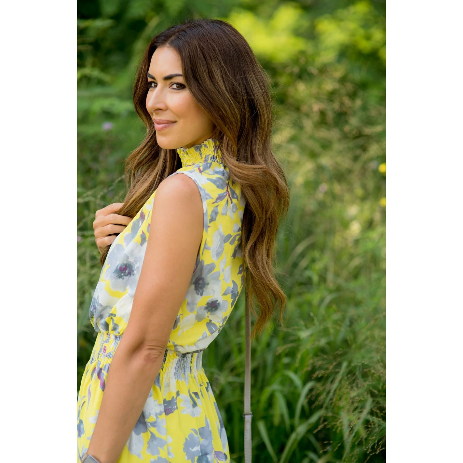 Grey Floral Ruffle Trim Tank Maxi 9 Grey Floral Ruffle Trim Tank Maxi - Image 9