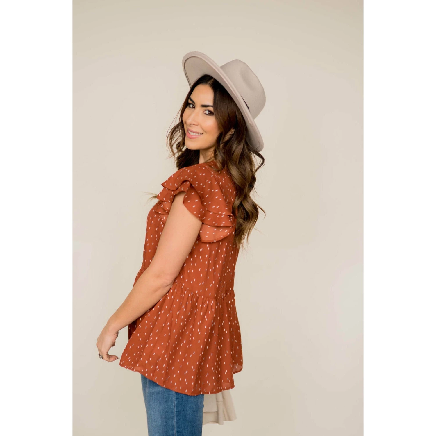 Short Sleeve Dash Patterned Blouse 9 Short Sleeve Dash Patterned Blouse - Image 9