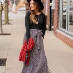 Speckled Bottom Long Sleeve Maxi