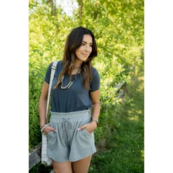 Striped Basic Shorts -Women's Clothing Store BB 6116 8413c961 0be8 4d27 ae7e db71b9c13d6f