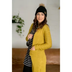 Side Slit Tissue Cardigan -Women's Clothing Store BB 6142 f00eb4d3 f172 47b1 8d7b 941c91c5a470