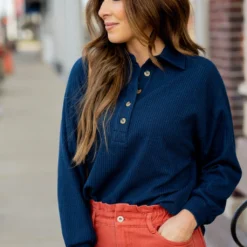 Braided Button Accented Pullover 23 Braided Button Accented Pullover -Women's Clothing Store BB 6153 826e1032 f28b 4e36 86b8 debfa9faf002