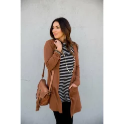 Hooded Tunic Cardigan -Women's Clothing Store BB 6159