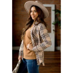 Rockin' Plaid Button Up 21 Rockin' Plaid Button Up -Women's Clothing Store BB 6163