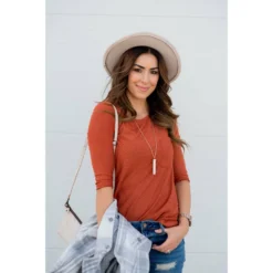 3/4 Sleeve Textured Pocket Tee 36 3/4 Sleeve Textured Pocket Tee -Women's Clothing Store BB 6168 44785bbe a8f4 42c2 a67b 92fd746b5ad9