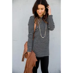 Long Sleeve Striped Tunic Tee -Women's Clothing Store BB 6172 857d4ceb 3f97 49b2 9d96 aee0db4e2f59