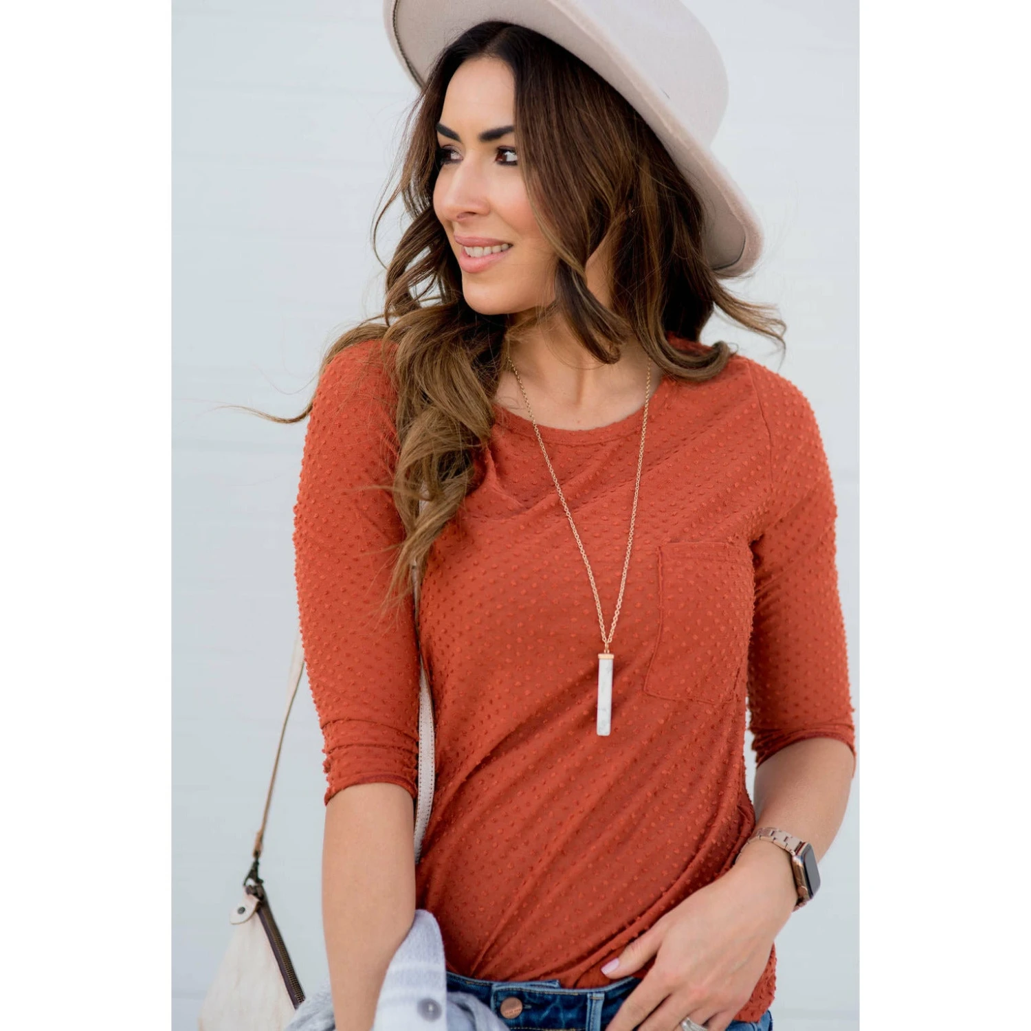 3/4 Sleeve Textured Pocket Tee 18 3/4 Sleeve Textured Pocket Tee - Image 18