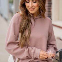 Side Pocket Hooded Sweatshirt -Women's Clothing Store BB 6193 dbca4073 d341 40be a1c1 509ec358b9d7