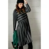 Double Mixed Stripe Dress - Black