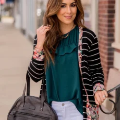 Floral Trimmed Pocket Cardigan -Women's Clothing Store BB 6204 64ca1d39 96a9 4276 8ca4 ebb78b9a810f 634456