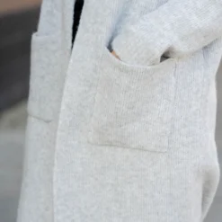 Heathered Ribbed Trim Tunic Cardigan 36 Heathered Ribbed Trim Tunic Cardigan -Women's Clothing Store BB 6214