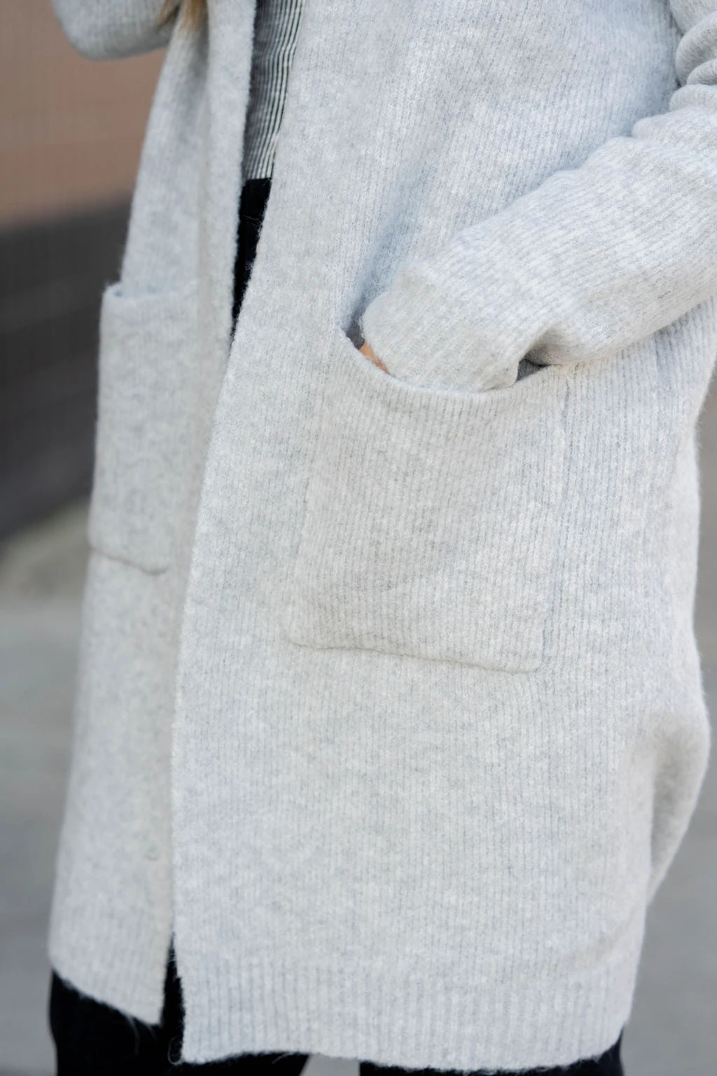 Heathered Ribbed Trim Tunic Cardigan 17 Heathered Ribbed Trim Tunic Cardigan - Image 17