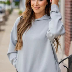 Side Pocket Hooded Sweatshirt -Women's Clothing Store BB 6215 b0dbcb12 378a 4ad8 8873 359d1d9826b1