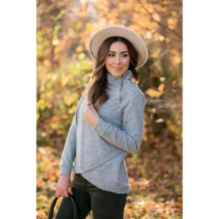 Ribbed & Zipped Textured Sweatshirt -Women's Clothing Store BB 6222 2ff2653b 8d15 4096 9767 93400c28266a